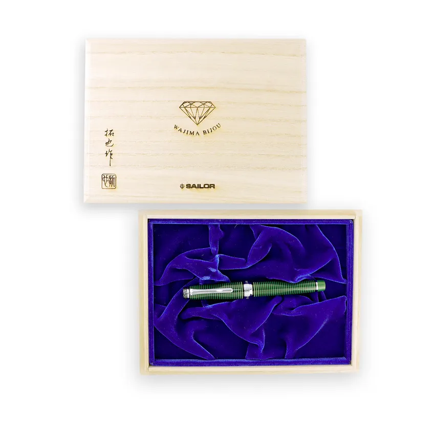Sailor Limited Edition Wajima Bijou II Fountain Pen (21K Fine) - Green With Gold Trims