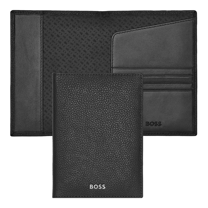 Hugo Boss Passport holder Classic Grained - Black