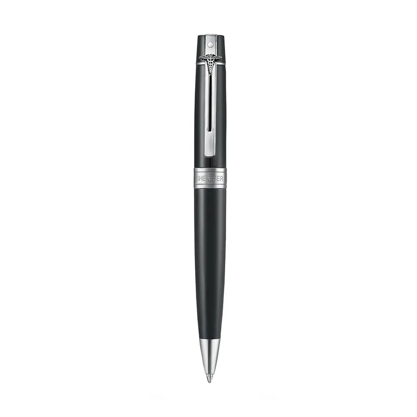 Sheaffer 300 9312 Glossy Black Ballpoint Pen With Chrome Trim and Doctor Emblem