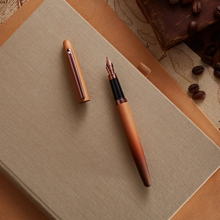 Sheaffer VFM 9428 Coffee Edition Matt Brown Fountain Pen with Regal Brown PVD Trims - Fine