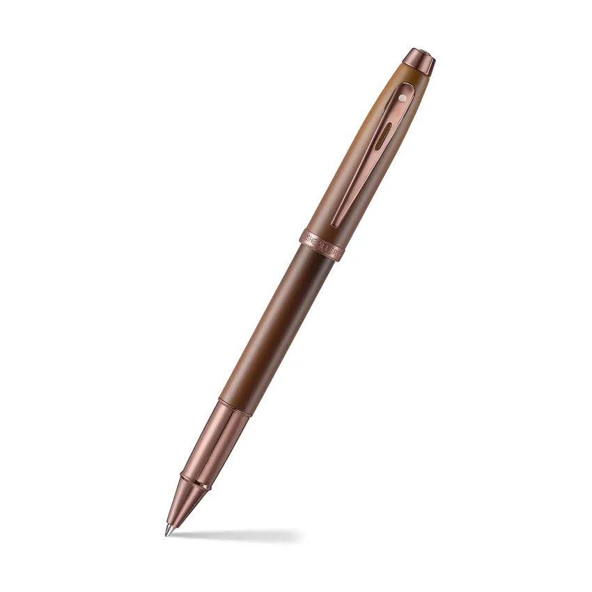 Sheaffer 100 9374 Coffee Edition Matt Brown Rollerball Pen with Regal Brown PVD Trims