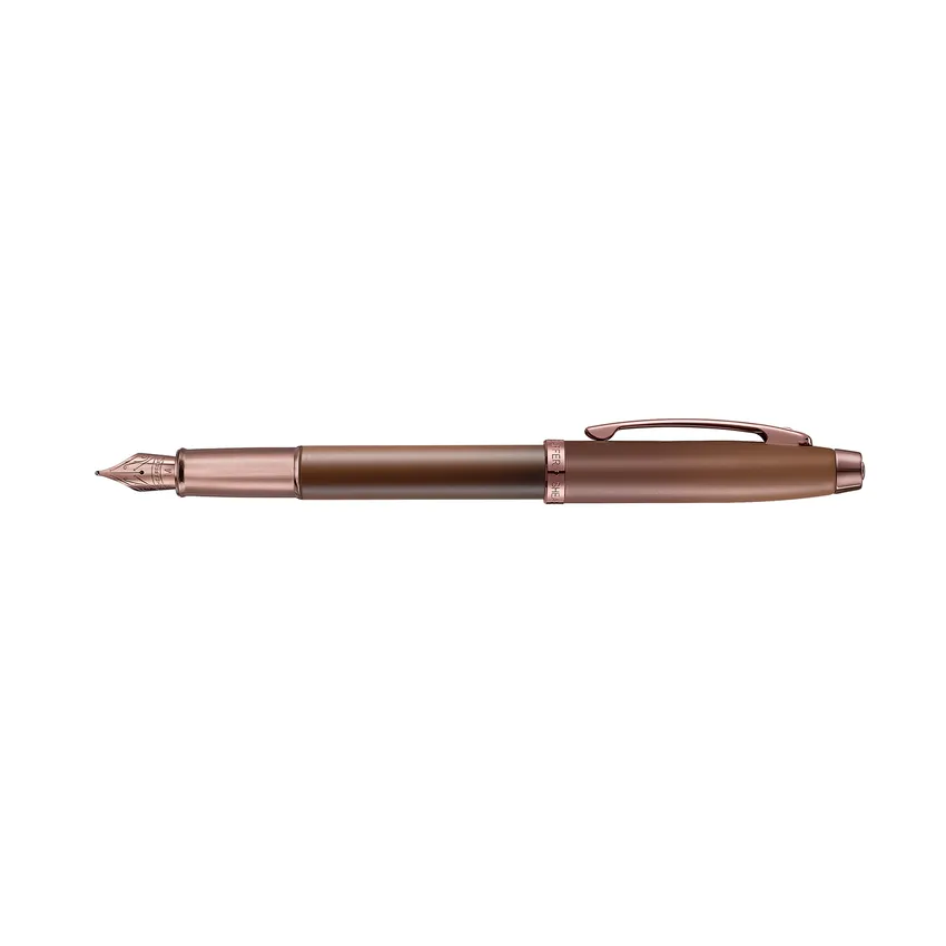 Sheaffer 100 9374 Coffee Edition Matt Brown Fountain Pen with Regal Brown PVD Trims - Medium