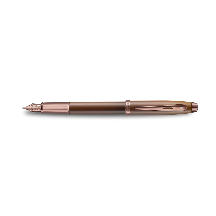 Sheaffer 100 9374 Coffee Edition Matt Brown Fountain Pen with Regal Brown PVD Trims - Medium