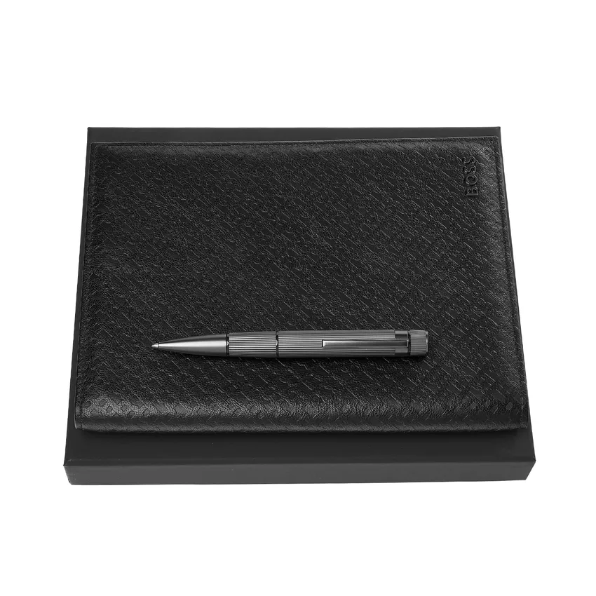 Hugo Boss Set Iconic HPBM412A Ballpoint Pen & Folder A5