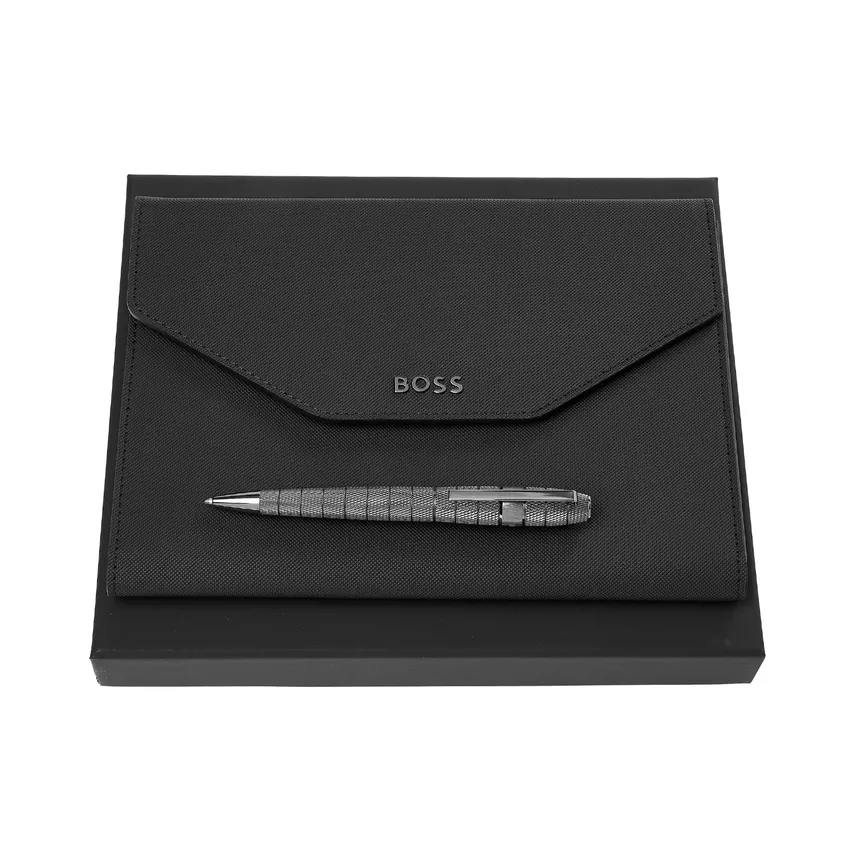 Hugo Boss Set Iconic HPBM498D Ballpoint Pen & Folder A5