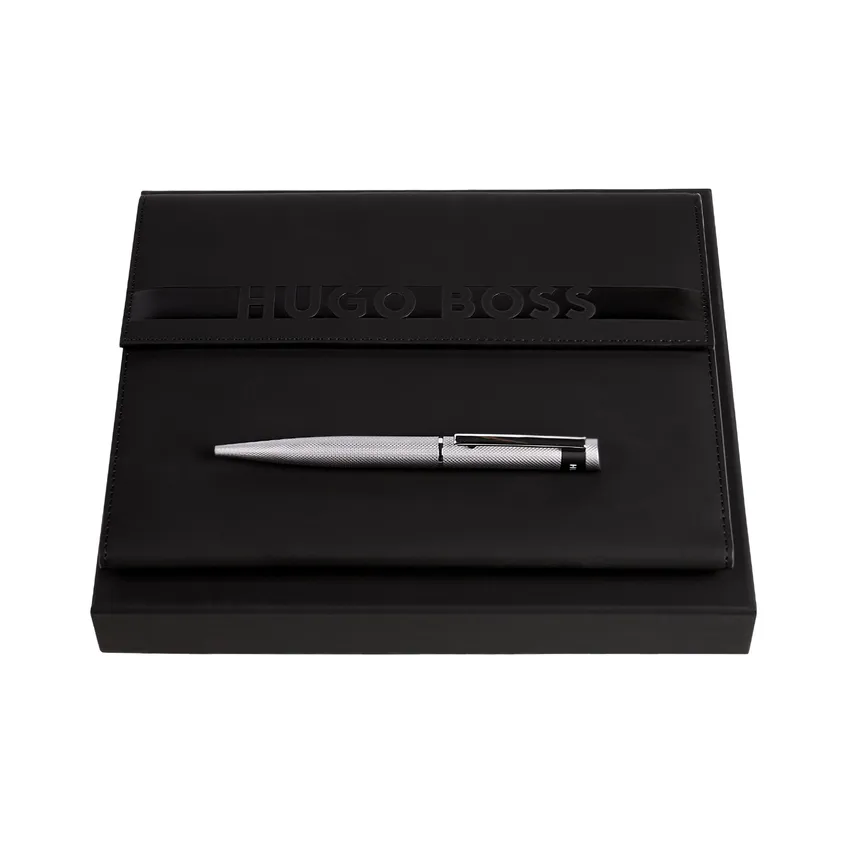 Hugo Boss Set Iconic HPBM367B Ballpoint Pen & Folder A5