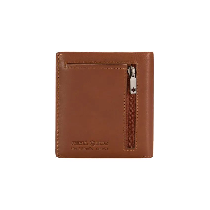 Jekyll & Hide 3495 Bifold Oxford Zip Around Wallet - Tan