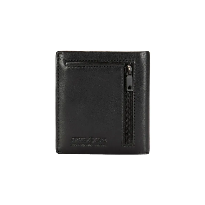 Jekyll & Hide 3495 Bifold Oxford Zip Around Wallet - Black