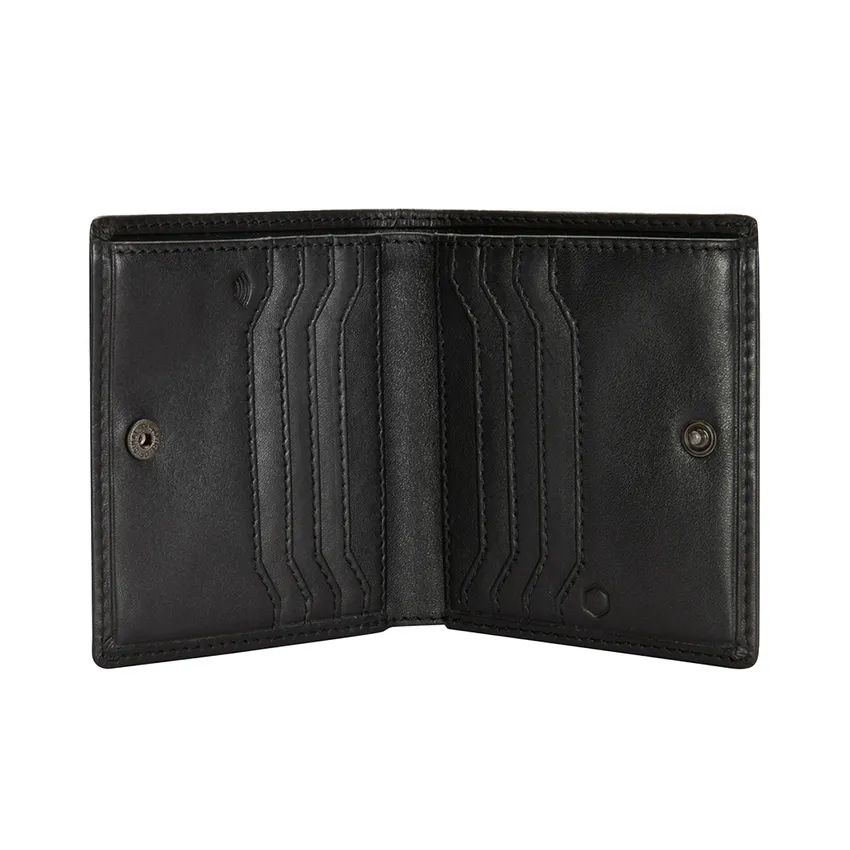 Jekyll & Hide 3495 Bifold Oxford Zip Around Wallet - Black