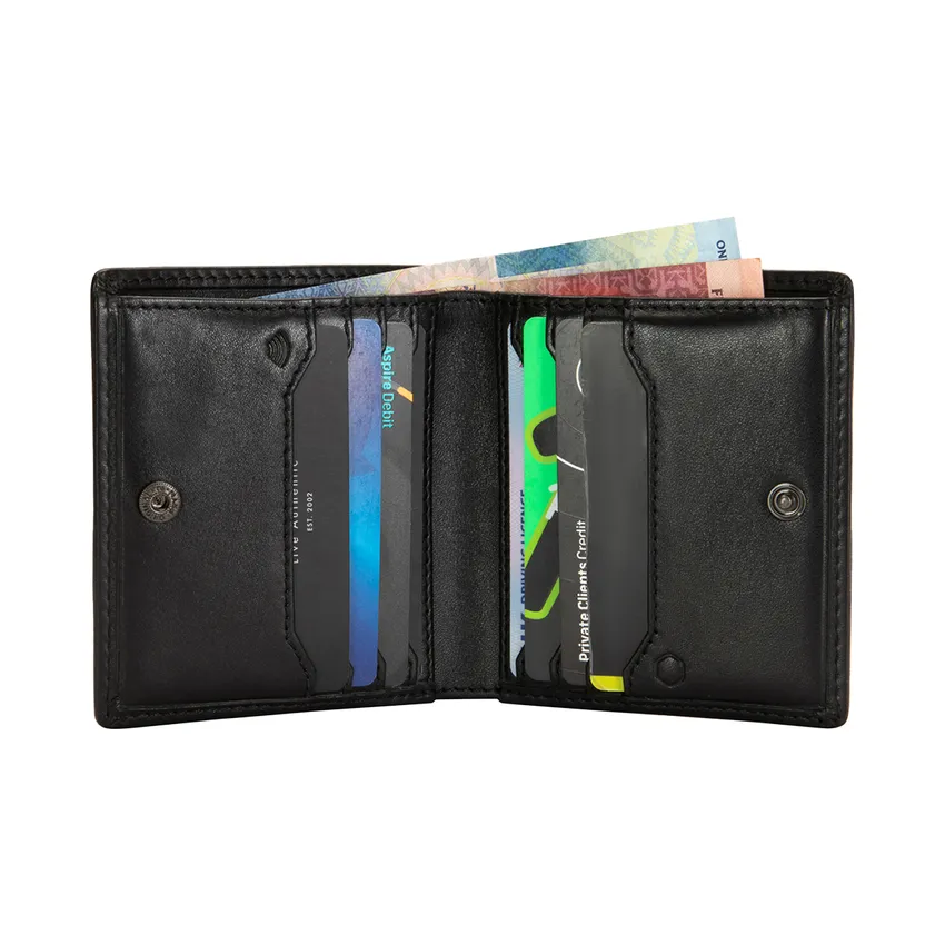 Jekyll & Hide 3495 Bifold Oxford Zip Around Wallet - Black