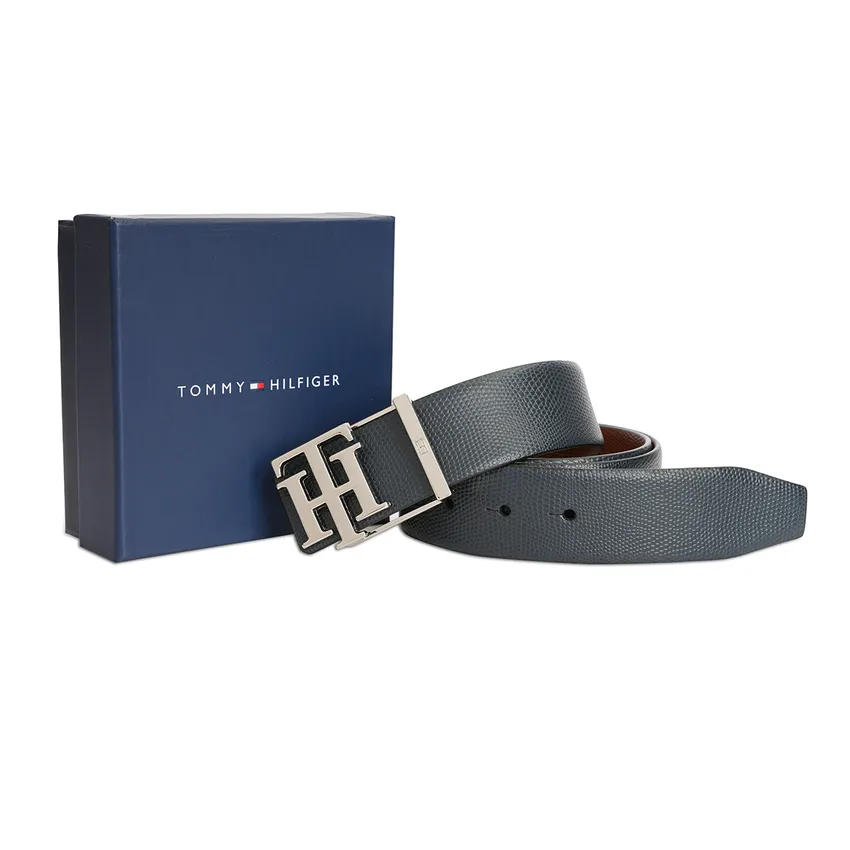 Tommy Hilfiger Farum Reversible Semi Formal Belt Medium - Navy And Tan