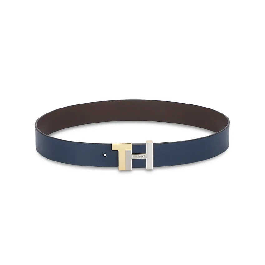 Tommy Hilfiger Skive Reversible Casual Belt Large - Navy And Brown