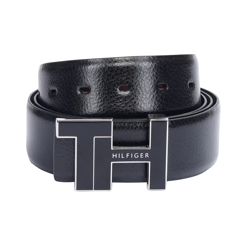 Tommy Hilfiger Bensted Reversible Semi Formal Belt Large - Black And Brown