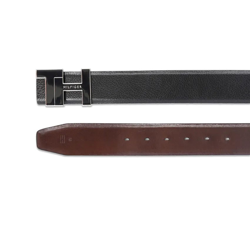 Tommy Hilfiger Bensted Reversible Semi Formal Belt Large - Black And Brown