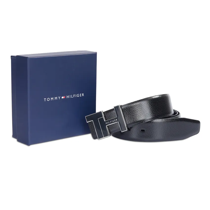 Tommy Hilfiger Bensted Reversible Semi Formal Belt Large - Black And Brown