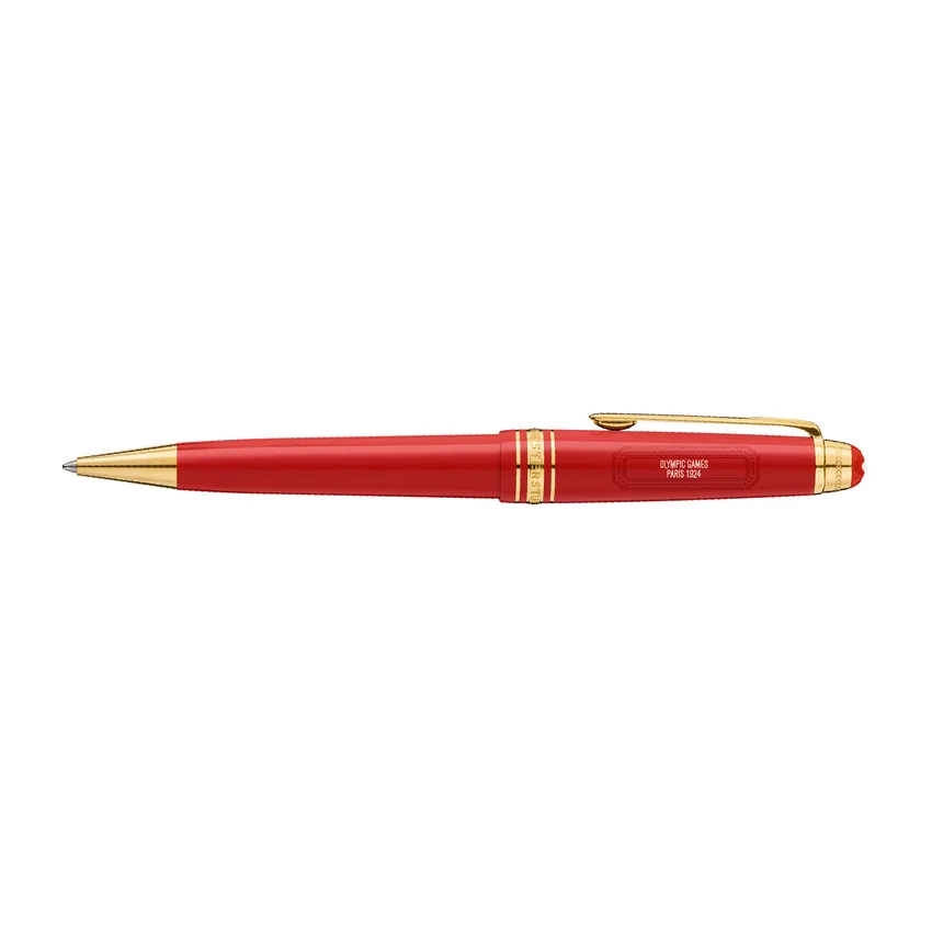 Montblanc 131361 Meisterstuck The Olympic Heritage Collection Paris 1924 Midsize Ballpoint Pen - Red With Gold Trims