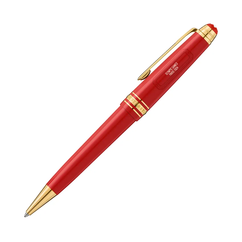 Montblanc 131361 Meisterstuck The Olympic Heritage Collection Paris 1924 Midsize Ballpoint Pen - Red With Gold Trims