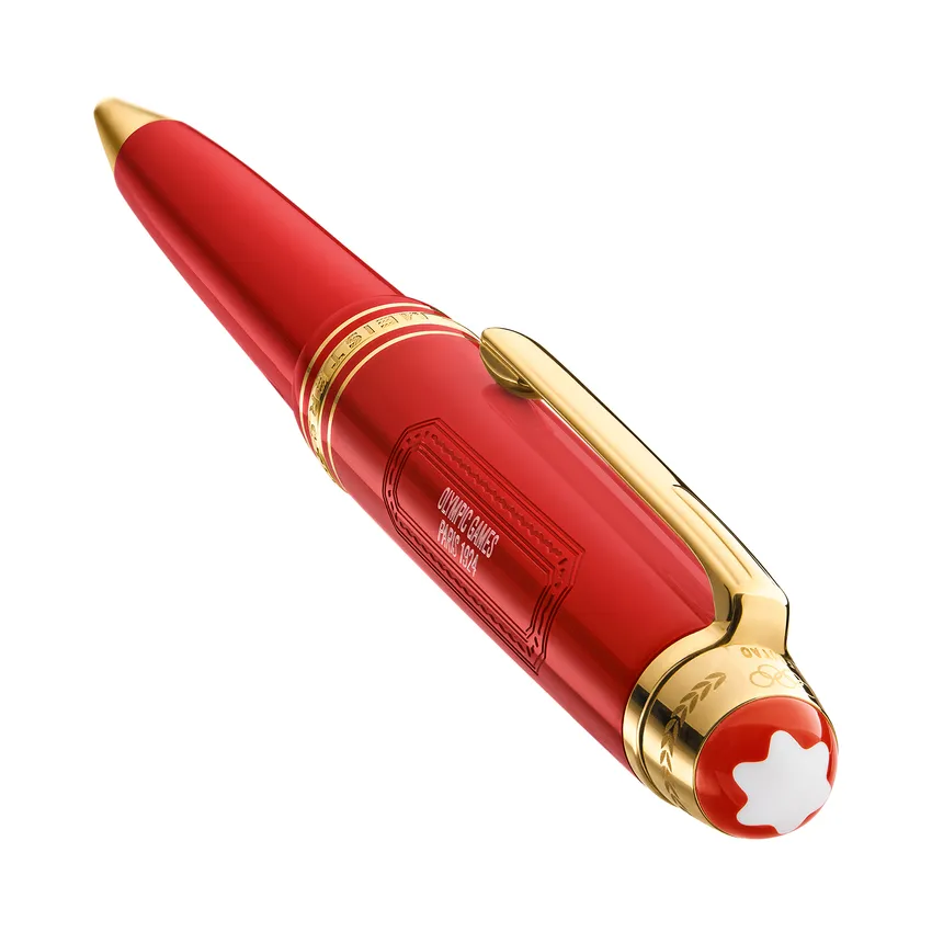 Montblanc 131361 Meisterstuck The Olympic Heritage Collection Paris 1924 Midsize Ballpoint Pen - Red With Gold Trims