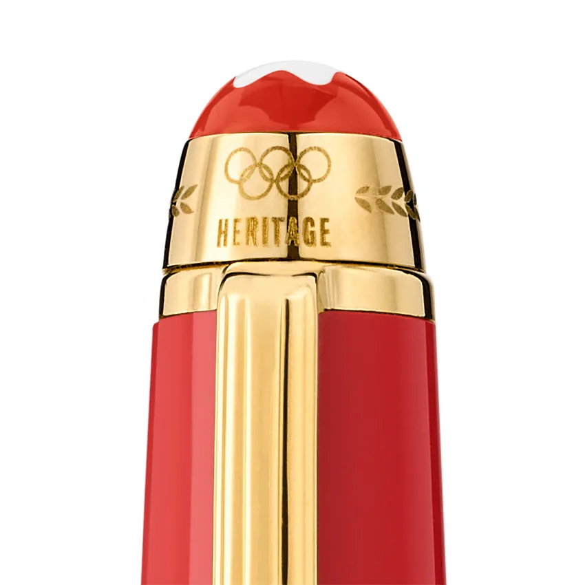 Montblanc 131361 Meisterstuck The Olympic Heritage Collection Paris 1924 Midsize Ballpoint Pen - Red With Gold Trims