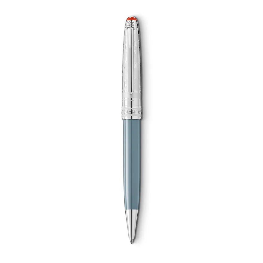 Montblanc 131369 Meisterstuck The Olympic Heritage Collection Chamonix 1924 Doue Classic Ballpoint Pen - Grey with Platinum trims