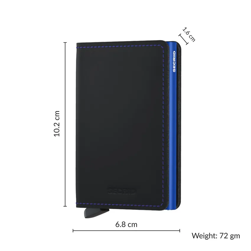 Secrid Slimwallet Matte Black & Blue