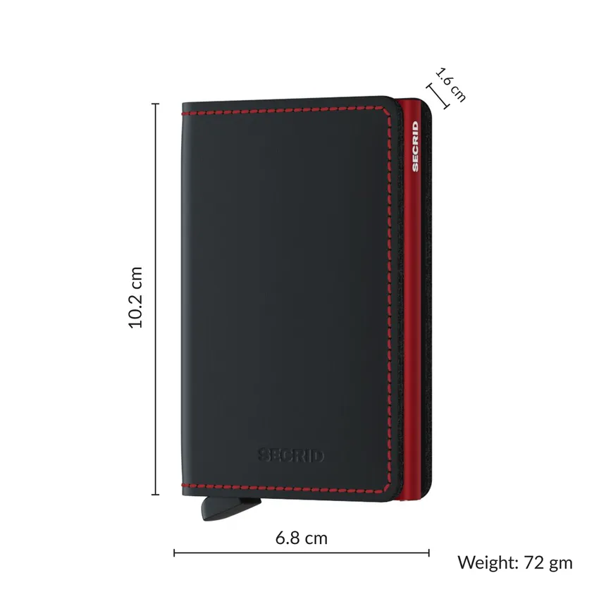 Secrid Slimwallet Matte Black & Red