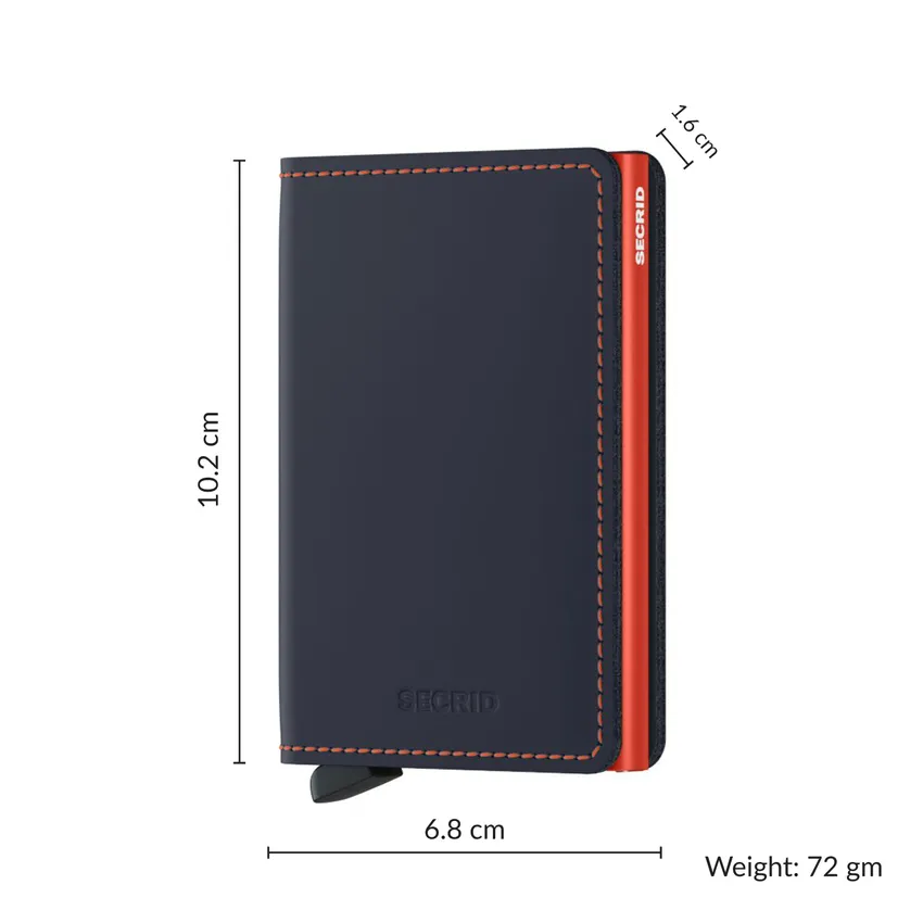 Secrid Slimwallet Matte Nightblue & Orange