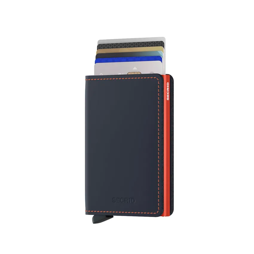 Secrid Slimwallet Matte Nightblue & Orange