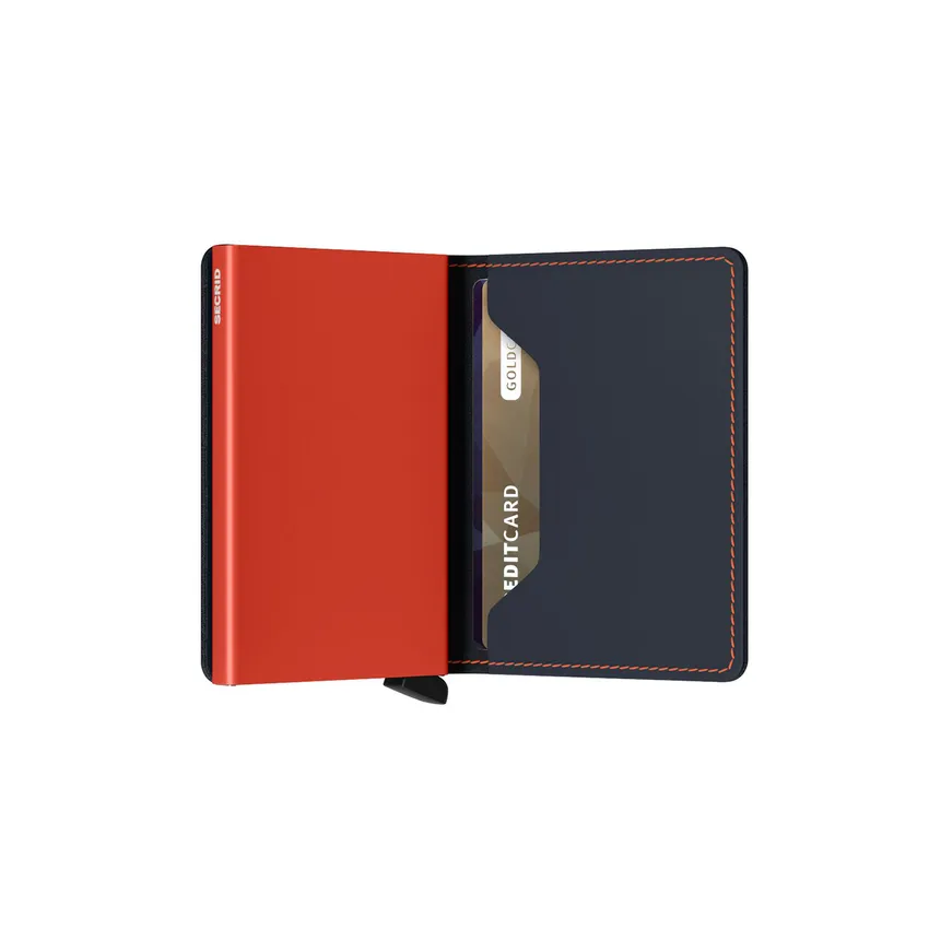 Secrid Slimwallet Matte Nightblue & Orange