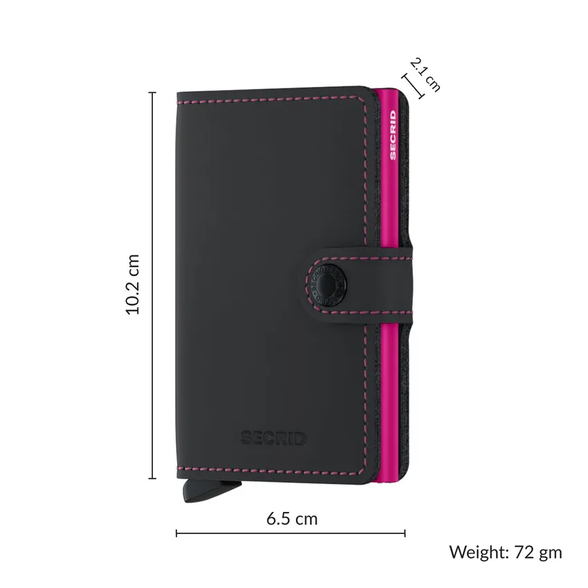 Secrid Miniwallet Matte Black & Fuchsia