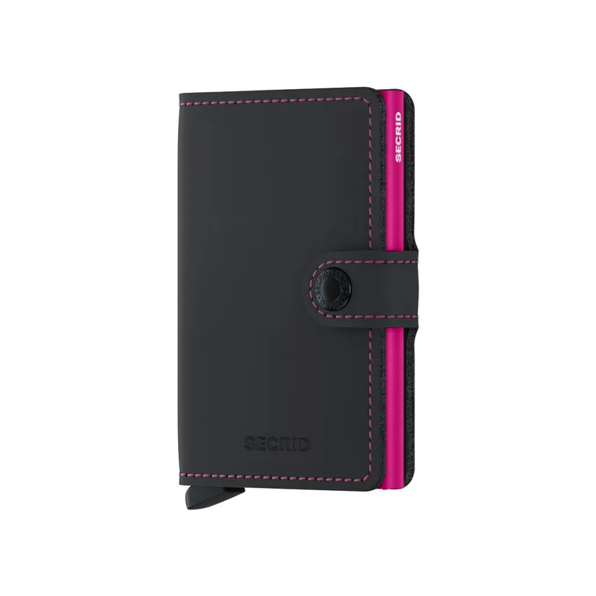 Secrid Miniwallet Matte Black & Fuchsia