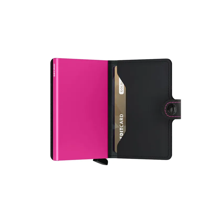 Secrid Miniwallet Matte Black & Fuchsia