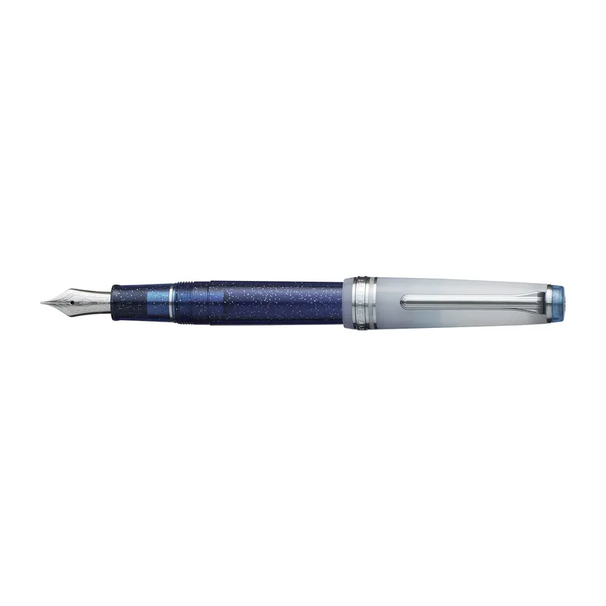 Sailor Professional Gear Slim Sunlight from the Ocean Floor 'Umizoko kara Taiyo' Fountain Pen (14K Medium Fine) - Blue With Rhodium-Plated Trims