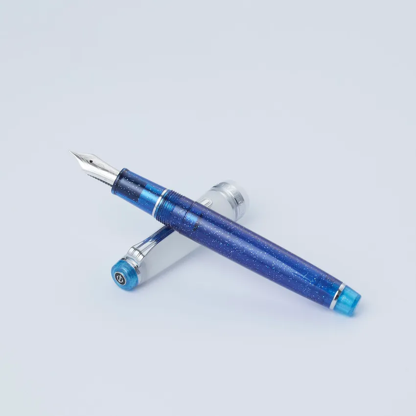 Sailor Professional Gear Slim Sunlight from the Ocean Floor 'Umizoko kara Taiyo' Fountain Pen (14K Medium Fine) - Blue With Rhodium-Plated Trims