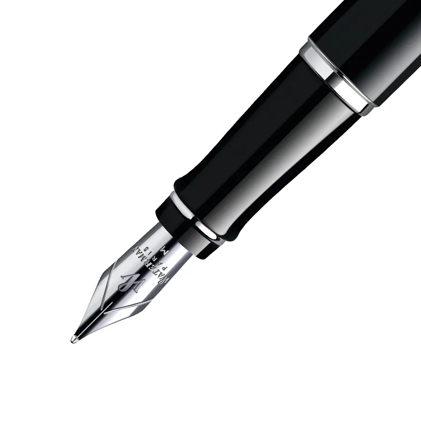 Waterman Expert Black Chrome Trim Fountain Pen - Medium