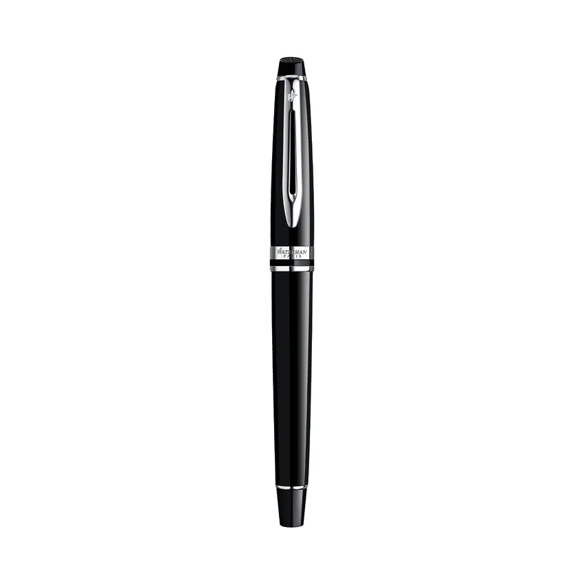 Waterman Expert Black Chrome Trim Fountain Pen - Medium