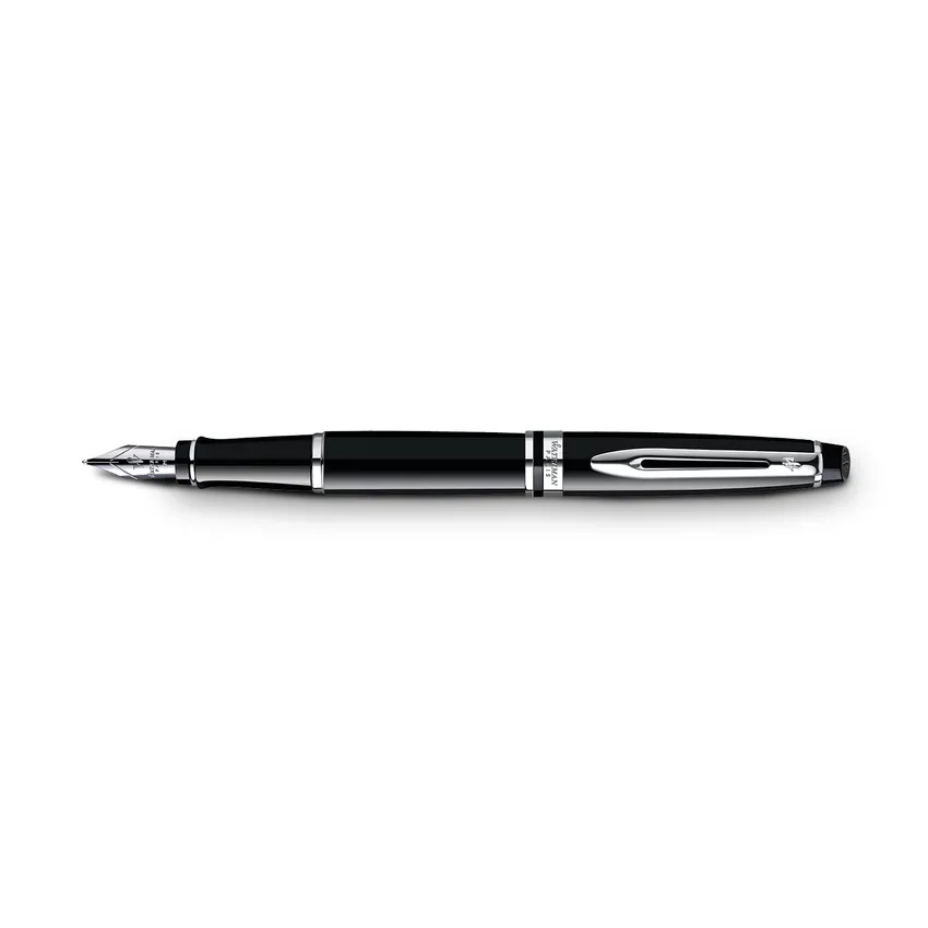 Waterman Expert Black Chrome Trim Fountain Pen - Medium