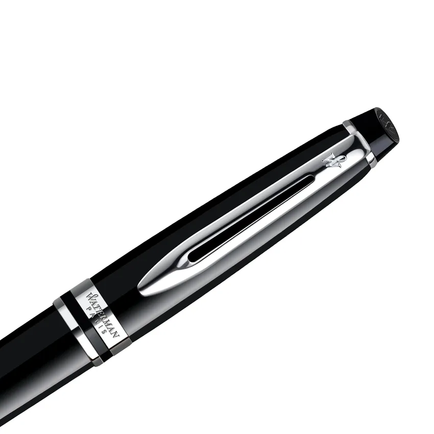 Waterman Expert Black Chrome Trim Fountain Pen - Medium