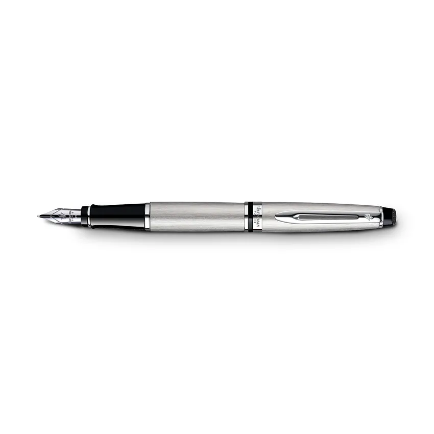 Waterman Expert Stainless Steel Chrome Trim Fountain Pen - Medium