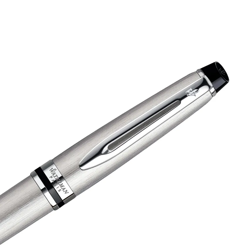 Waterman Expert Stainless Steel Chrome Trim Fountain Pen - Medium