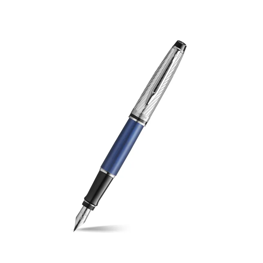 Waterman Expert L'essence Du Bleu Chrome Trim Fountain Pen - Medium