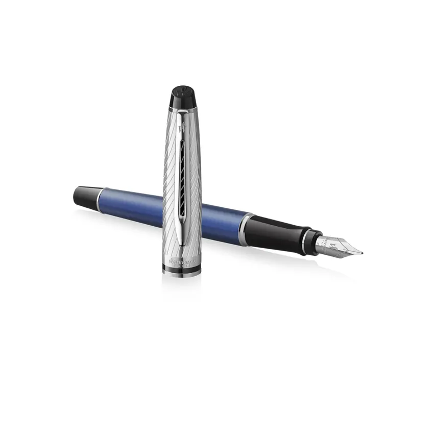 Waterman Expert L'essence Du Bleu Chrome Trim Fountain Pen - Medium