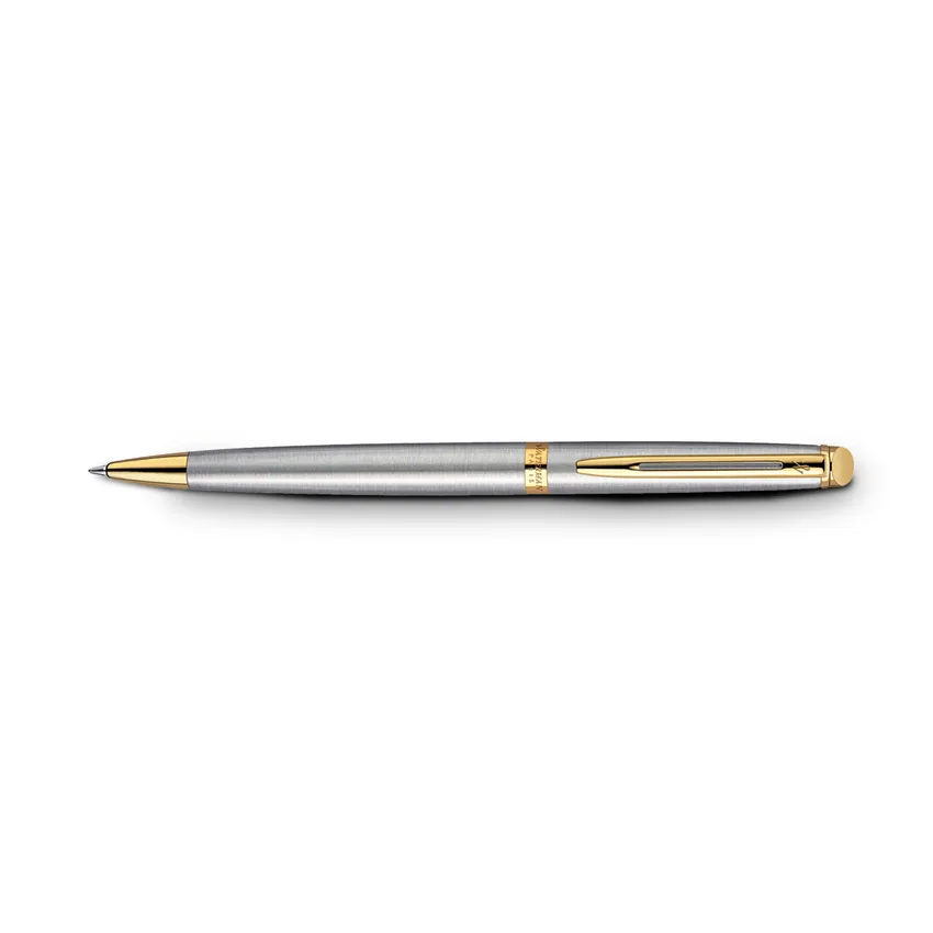 Waterman Hemisphere Stainless Steel Gold Trim Ballpoint Pen