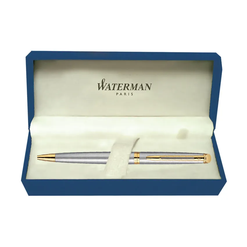 Waterman Hemisphere Stainless Steel Gold Trim Ballpoint Pen