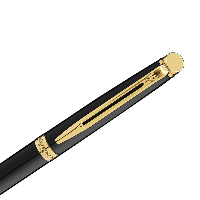 Waterman Hemisphere Mars Black Gold Trim Ballpoint Pen