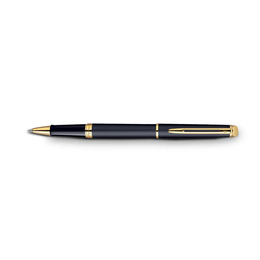 Waterman Hemisphere Matte Black Gold Trim Rollerball Pen