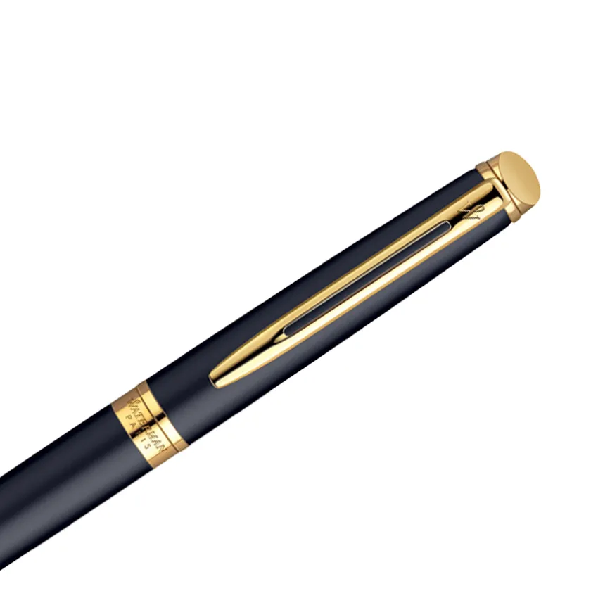 Waterman Hemisphere Matte Black Gold Trim Rollerball Pen