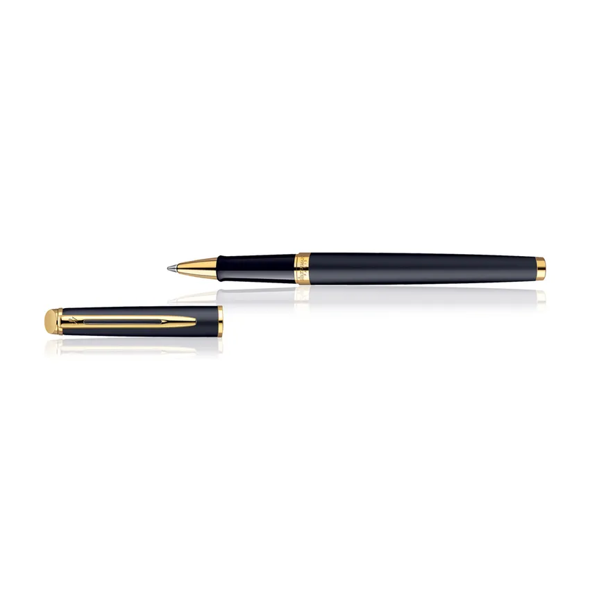 Waterman Hemisphere Matte Black Gold Trim Rollerball Pen