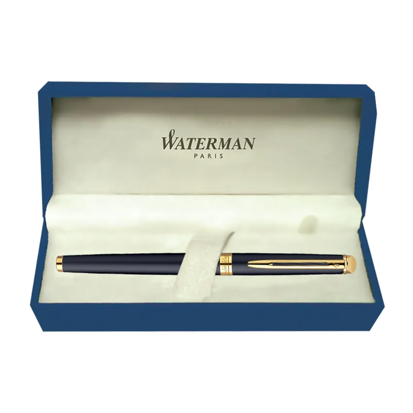 Waterman Hemisphere Matte Black Gold Trim Rollerball Pen