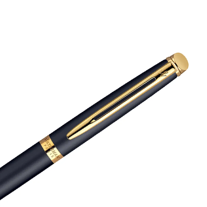 Waterman Hemisphere Matte Black Gold Trim Ballpoint Pen